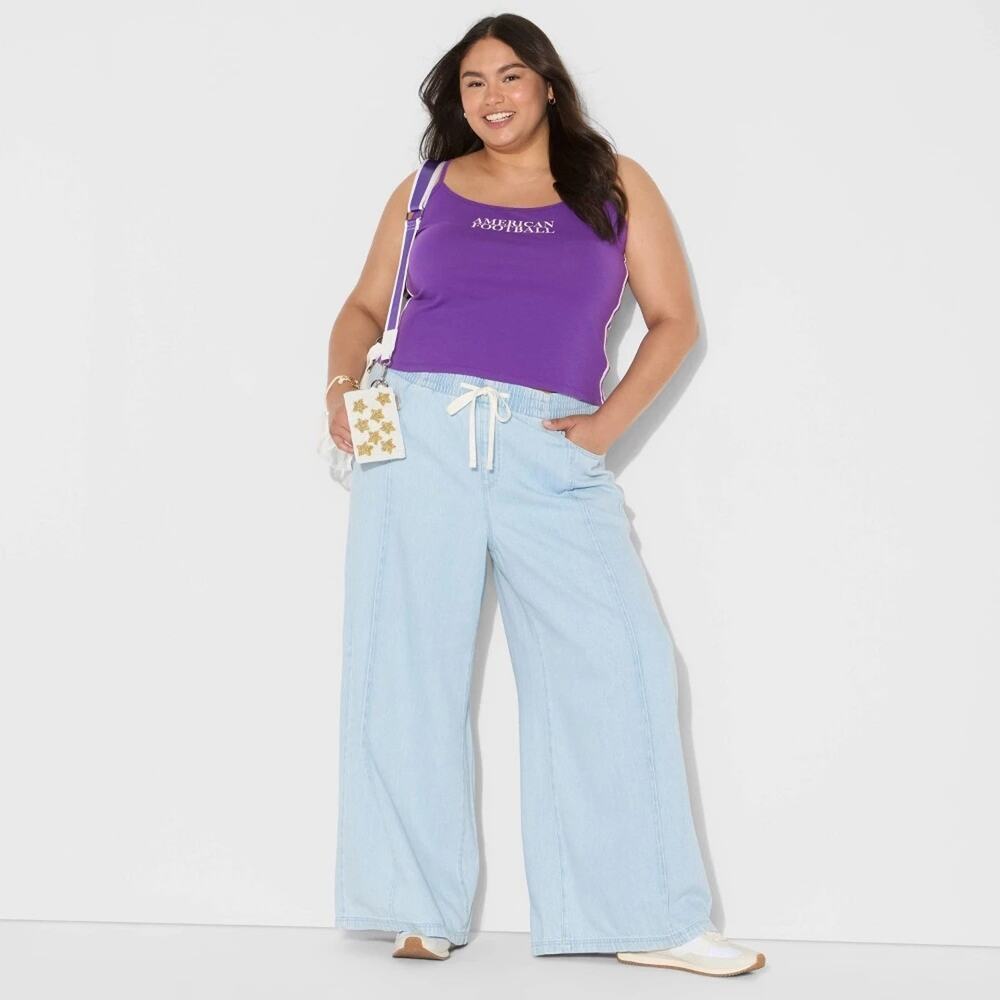 Wild Fable Women's Game Day Scoop Neck Graphic Camisole Purple Size 2X